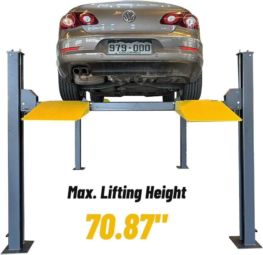KATOOL 4 post lift review — design and build quality detail of the column and safety locks