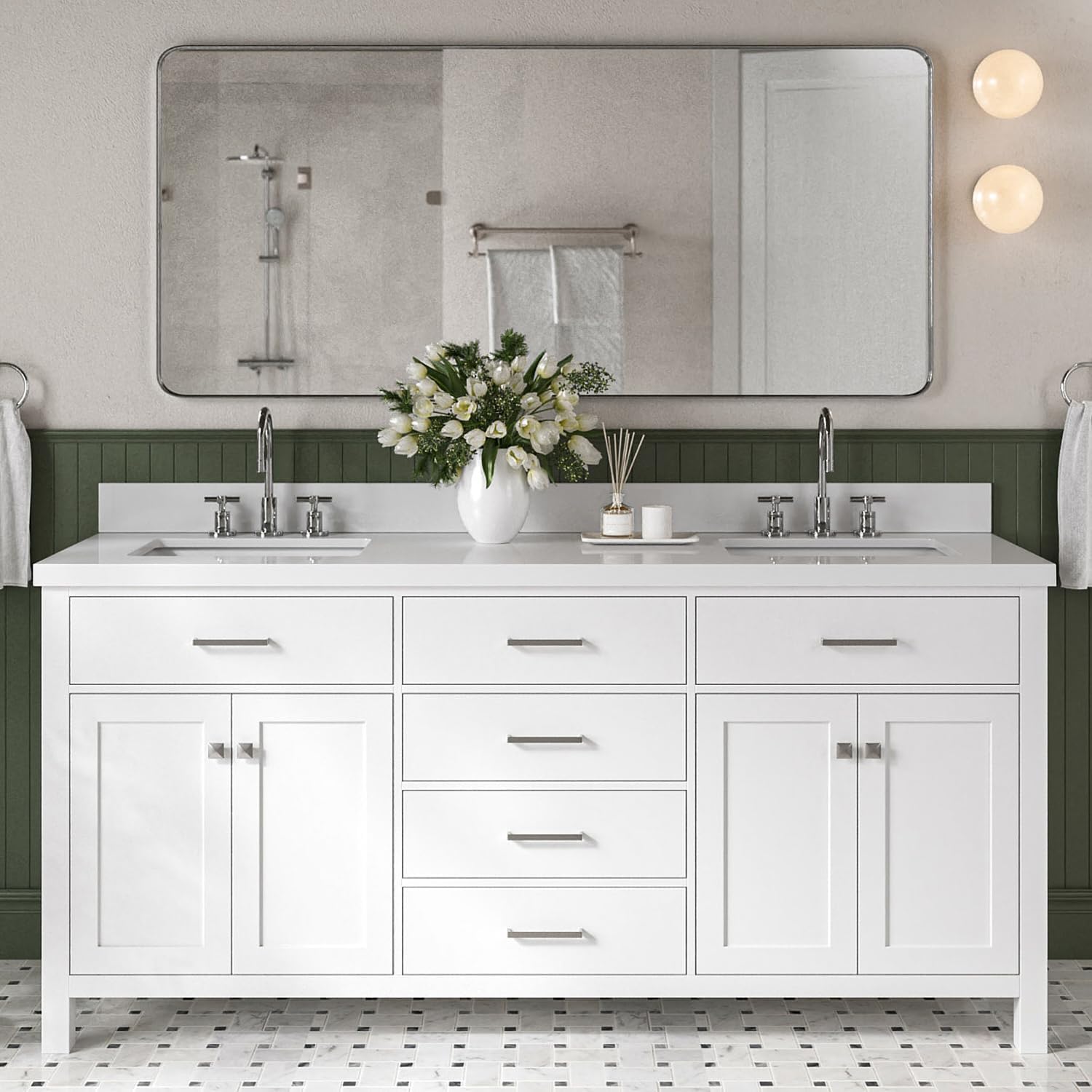 DKB Alenza 72 inch Bathroom Vanity Review: Pros & Cons 1 DKB Alenza 72 inch bathroom vanity review unboxing — what is included in the package