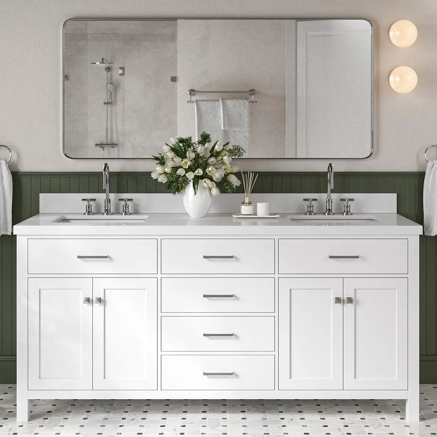 DKB Alenza 72 inch Bathroom Vanity Review: Pros & Cons 1 DKB Alenza 72 inch bathroom vanity review unboxing — what is included in the package
