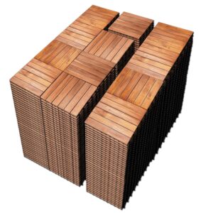 Image 1 of PrimeZone Acacia wood deck tiles review