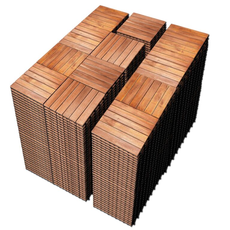 Image 1 of PrimeZone Acacia wood deck tiles review