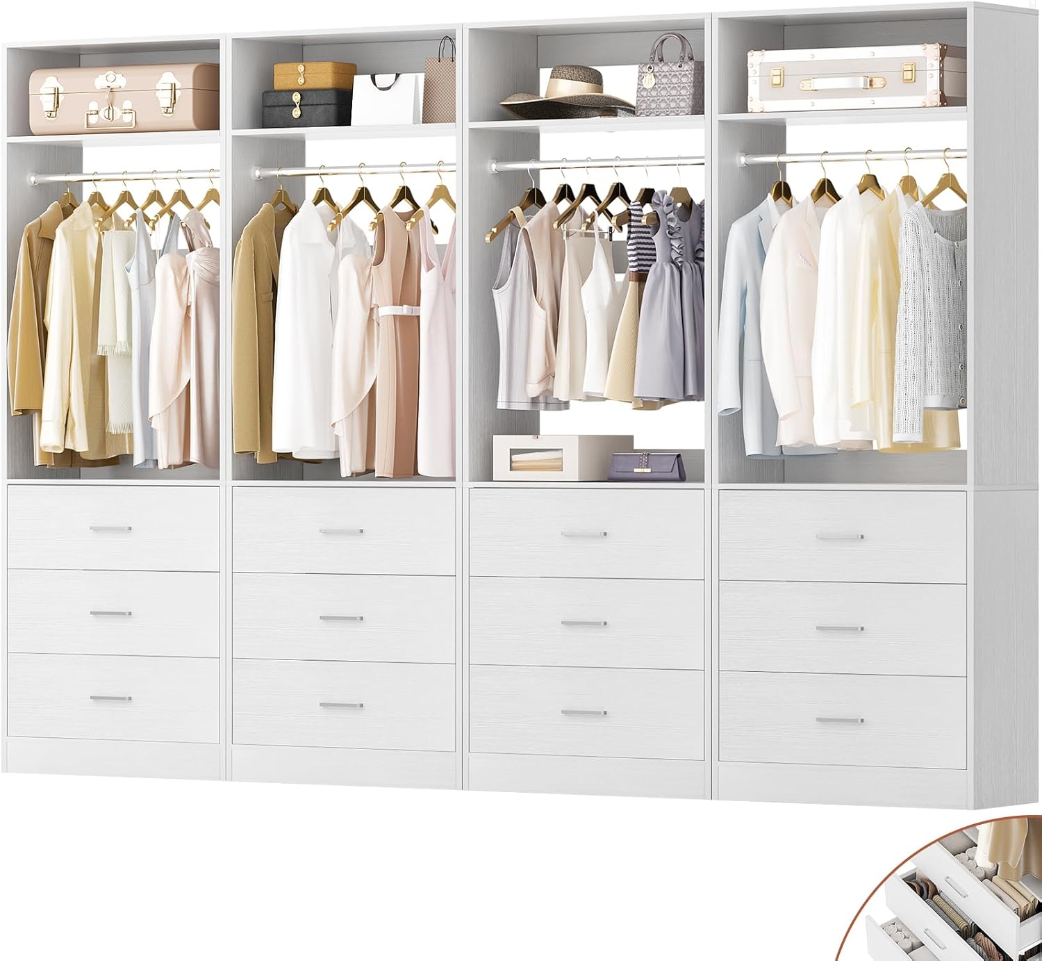 Besiost closet system review,Besiost closet system review and rating,Besiost 8ft closet organizer review,Besiost closet system pros cons review,Besiost 96 inch walk-in closet review,Besiost closet system honest opinion build quality and materials close-up