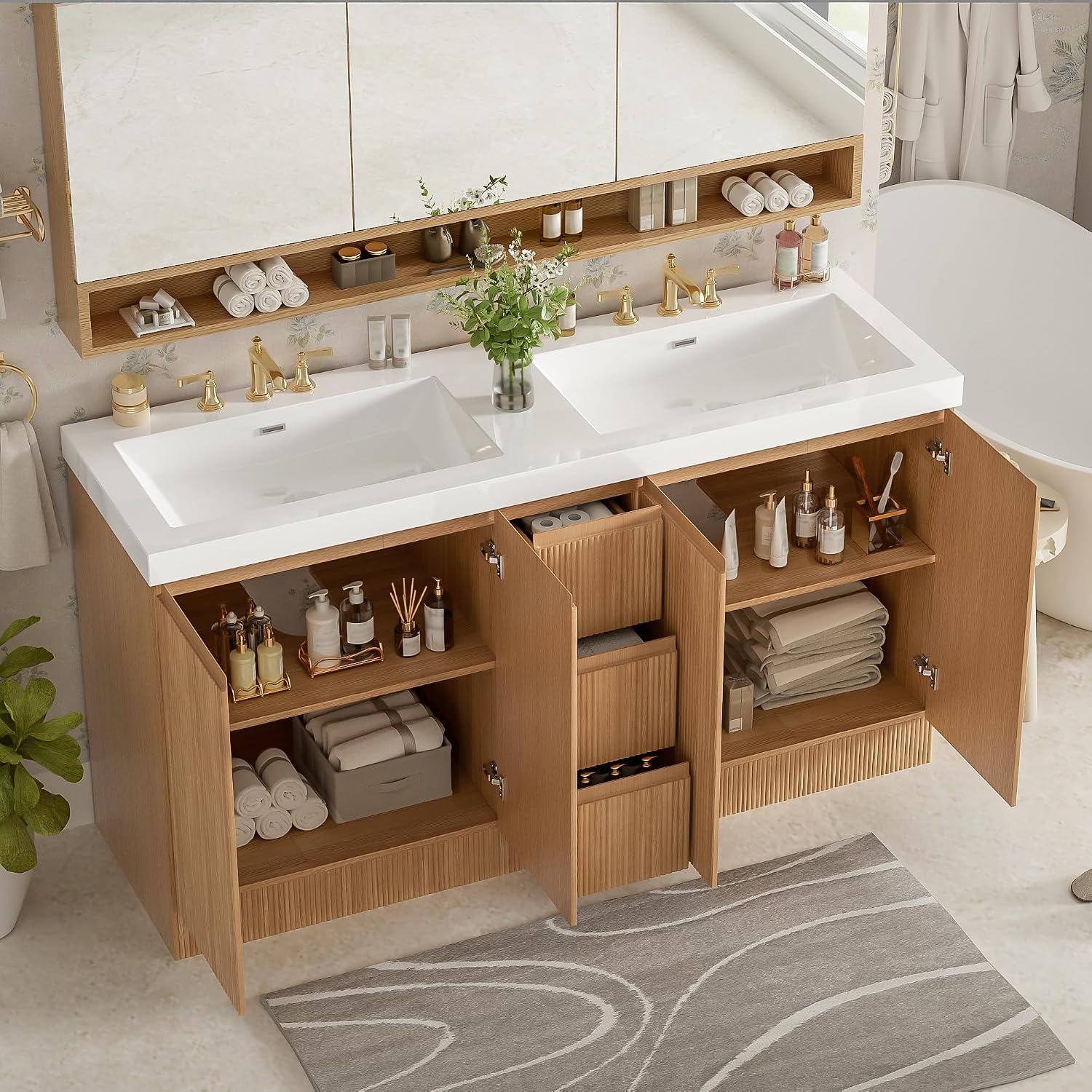 Virubi double bathroom vanity review, Virubi 60 inch bathroom vanity review, Virubi double sink vanity review and rating, is Virubi double vanity worth buying, Virubi bathroom vanity review pros cons, Virubi double bathroom vanity honest opinion — week-by-week testing diary