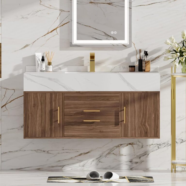 Homary Floating Bathroom Vanity Review: Pros & Cons Worth It? 1 Image 1 of homary floating bathroom vanity review
