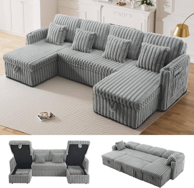 Image 1 of Flyida 110 sectional sleeper sofa review