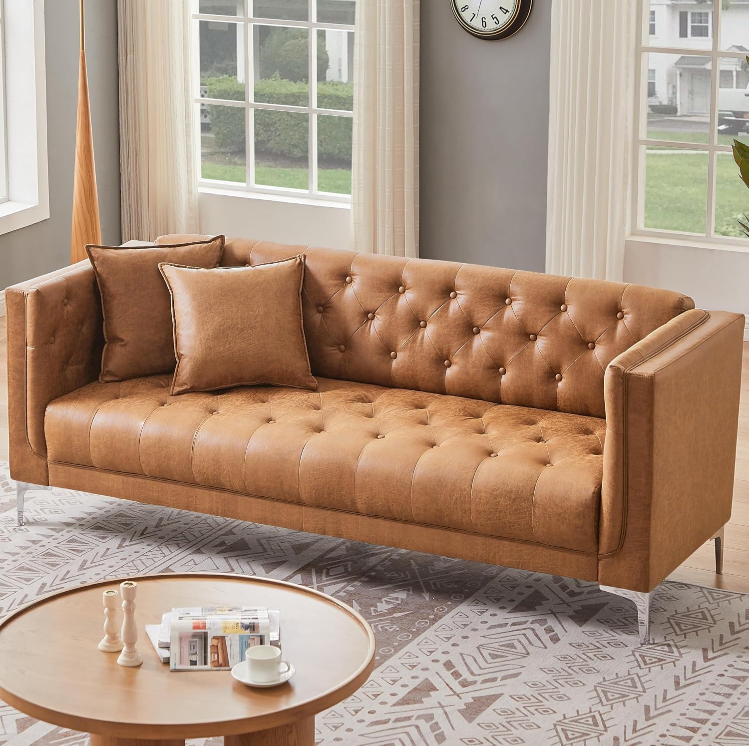HIFIT 79 inch brown leather sofa review,HIFIT leather sofa review and rating,is HIFIT 79 inch sofa worth buying,HIFIT sofa review pros cons,HIFIT chesterfield sofa review honest opinion,HIFIT 79 inch sofa review verdict features in daily use