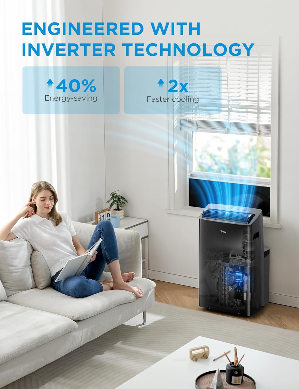 Midea Duo portable AC review,Midea Duo Inverter review,Midea Duo 14000 BTU review,Midea Duo portable AC rating,Midea Duo pros and cons review,Is Midea Duo worth buying review benchmark scores and measured results