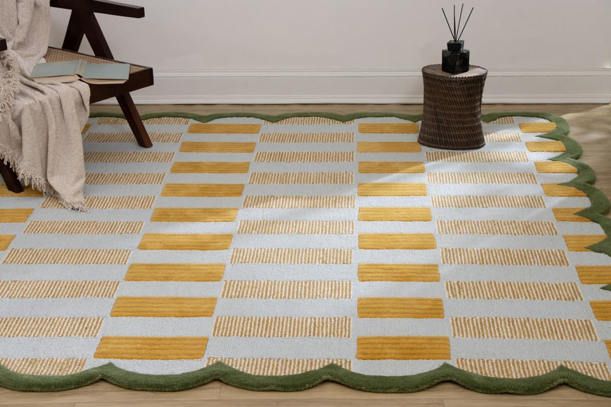 Rug Barn Checkered Wool Rug Review: Pros & Cons 2 Rug Barn checkered wool rug review honest opinion - unboxing and complete package contents