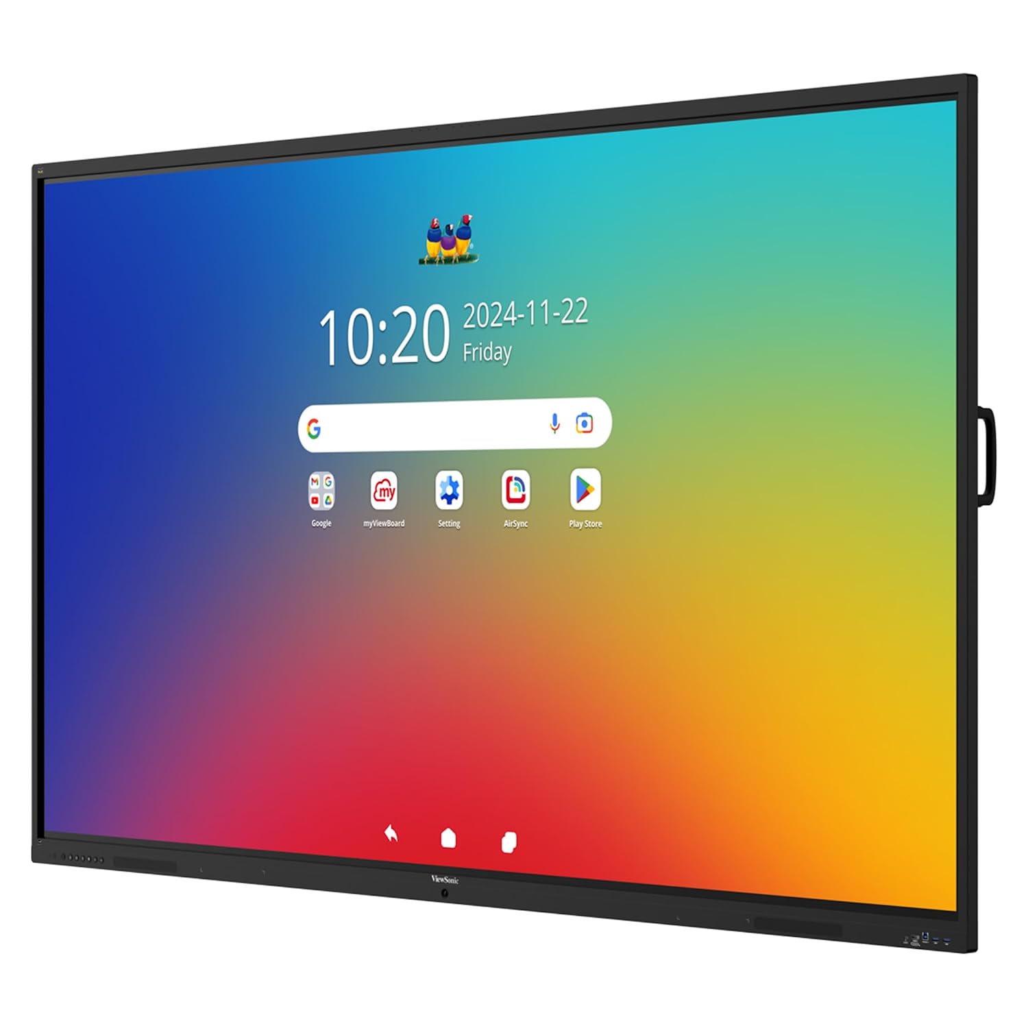 ViewSonic IFP9841 review key features examined — close-up of the 9H anti-glare glass and touch surface