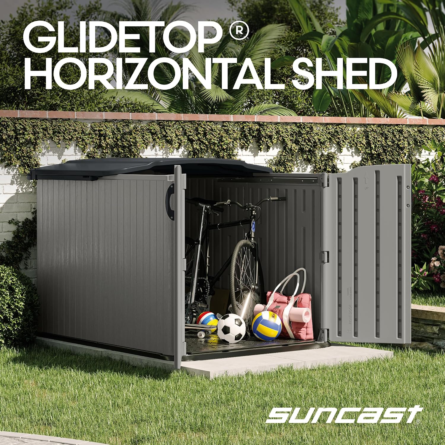Suncast Horizontal Storage Shed Review,Suncast Horizontal Storage Shed review and rating,is Suncast 98 cu ft shed worth buying,Suncast Glidetop shed review pros cons,Suncast storage shed honest review opinion,Suncast BMS4950D review verdict — design and build quality detail